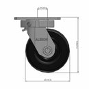 6 inch by 3 inch Heavy Duty Phenolic Wheel Swivel Caster, USA Made