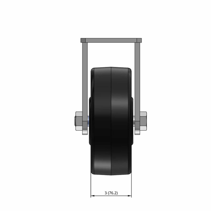 8 inch by 3 inch Heavy Duty Phenolic Wheel Rigid Caster, USA Made