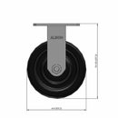 8 inch by 3 inch Heavy Duty Phenolic Wheel Rigid Caster, USA Made