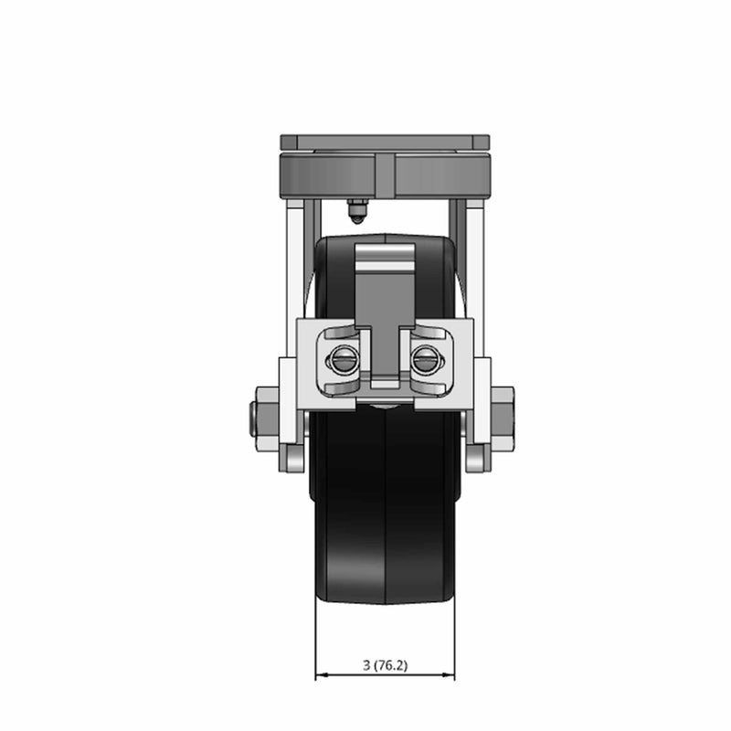8 inch by 3 inch Heavy Duty Phenolic Wheel Brake Caster, USA Made