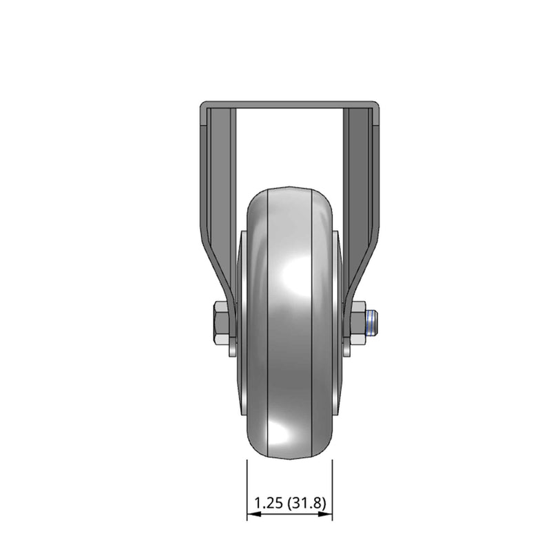 4 inch Rigid Caster with 1.25 inch wide Versatile Polyurethane Wheel