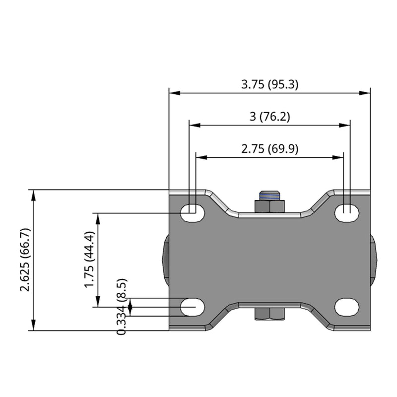 4 inch Rigid Caster with 1.25 inch wide Versatile Polyurethane Wheel