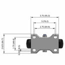 5 inch Rigid Caster with 1.25 inch wide Black Polyolefin Wheel