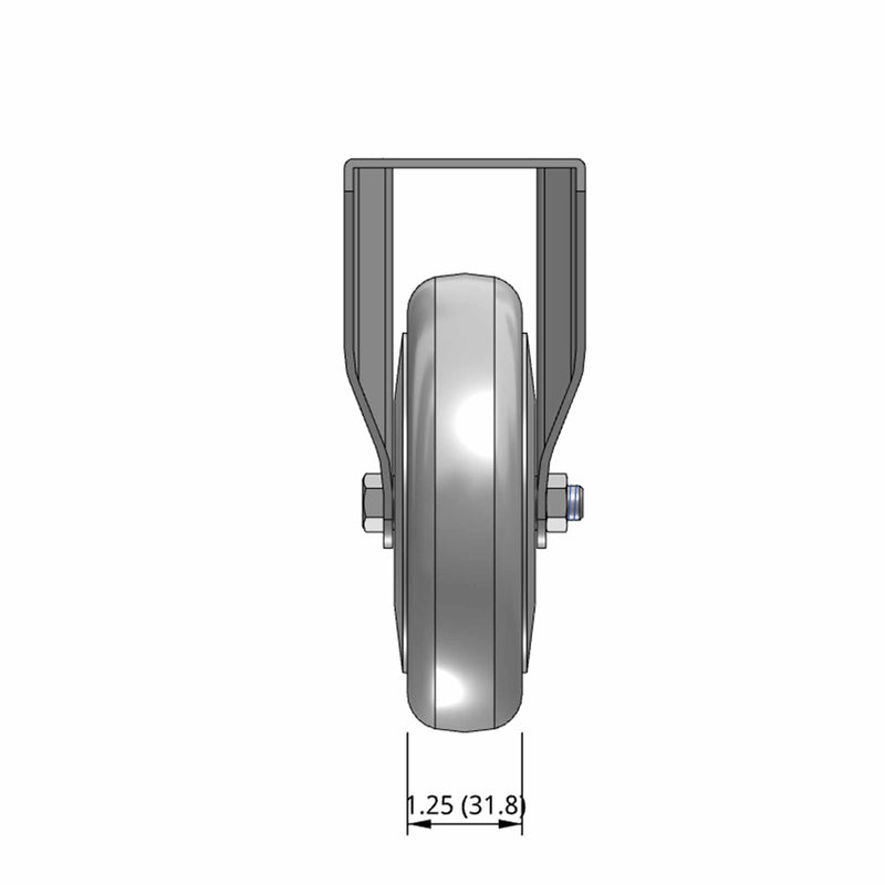 5 inch Rigid Caster with 1.25 inch wide Versatile Polyurethane Wheel