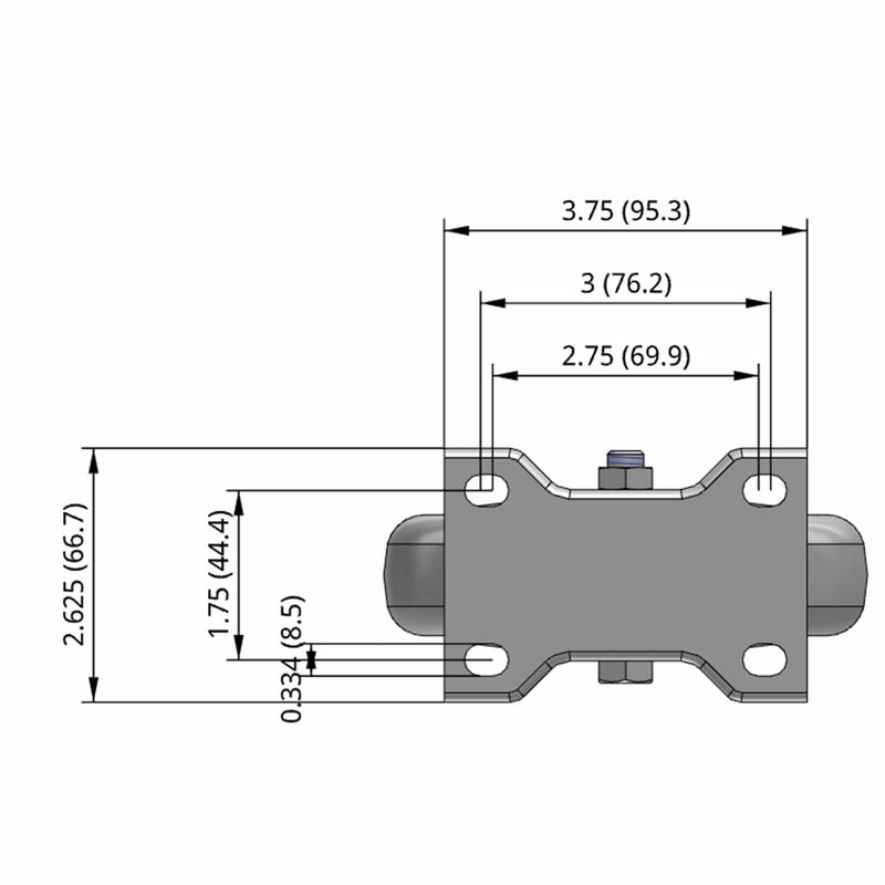 5 inch Rigid Caster with 1.25 inch wide Versatile Polyurethane Wheel