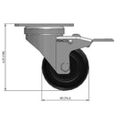 3 inch Wheel Caster with Total Lock Brake, Plate, Polyolefin Wheel