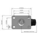 3 inch Wheel Swivel Caster, Plate, 1.25 inch wide Polyolefin Wheel
