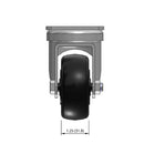 3 inch Wheel Swivel Caster, Plate, 1.25 inch wide Polyolefin Wheel