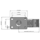 3 inch Wheel Caster with Total Lock Brake, Plate, TPR Rubber Wheel