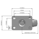 3 inch Wheel Swivel Caster, Plate Mount, 1.25 inch wide Rubber Wheel