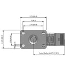 4 inch Wheel Caster with Total Lock Brake, Plate, Polyolefin Wheel