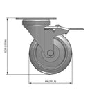 4 inch Polyurethane Swivel Caster with Total Lock Brake