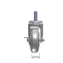 4"x1.25" TPR BB Wheel 1/2"x1.5" Threaded Stem Side Locking Caster
