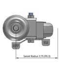 4"x1.25" TPU BB Wheel 1/2"x1.5" Threaded Stem Side Locking Caster