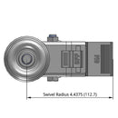 4"x1.25" TPU BB Wheel 1/2"x1.5" Threaded Stem Total Lock Caster