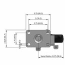 5 inch Wheel Caster with Brake, Plate, 1.25 inch wide Polyolefin Wheel