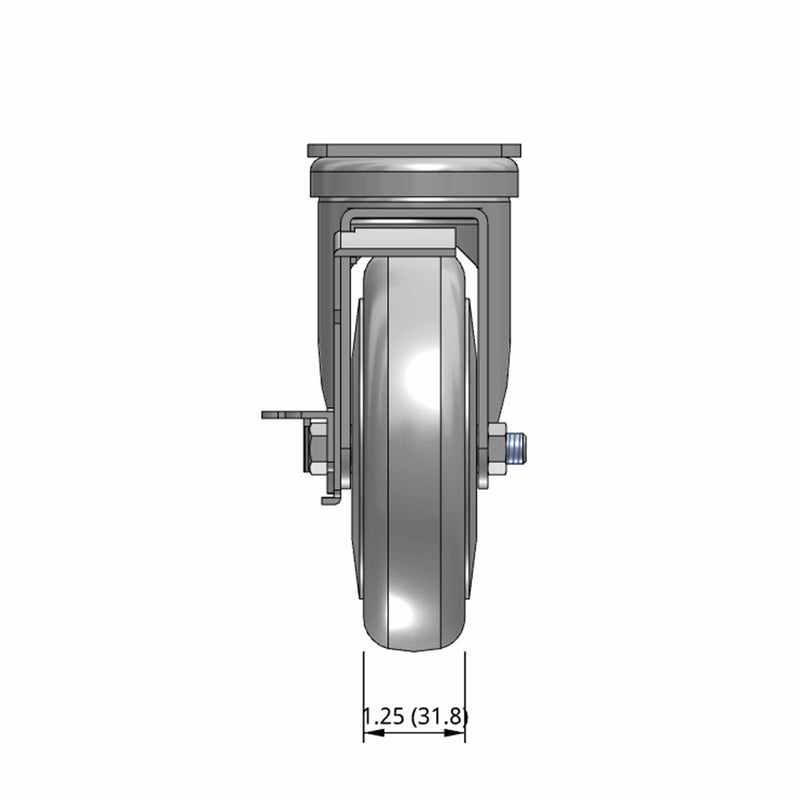 5 inch Polyurethane Swivel Caster with Brake