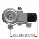 5"x1.25" Polyolefin Wheel 1/2"x1.5" Threaded Stem Side Locking Caster