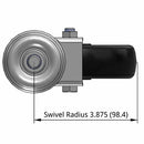 5"x1.25" Polyolefin Wheel 1/2"x1.5" Threaded Stem Swivel Caster