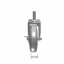 5"x1.25" TPU BB Wheel 1/2"x1.5" Threaded Stem Side Locking Caster