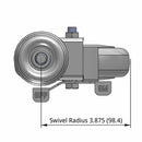 5"x1.25" TPU BB Wheel 1/2"x1.5" Threaded Stem Side Locking Caster