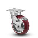 4"x2" Ergonomic Side Locking MAX-Efficiency Maroon Wheel Caster