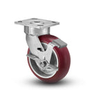 5"x2" Ergonomic Side Locking MAX-Efficiency Maroon Wheel Caster