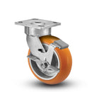 5"x2" Ergonomic Side Locking MAX-Efficiency Orange Wheel Caster