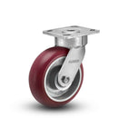 4"x2" Ergonomic Swivel Caster with MAX-Efficiency Maroon Wheel