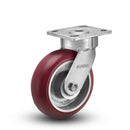 5"x2" Ergonomic Swivel Caster with MAX-Efficiency Maroon Wheel