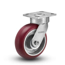6"x2" Ergonomic Swivel Caster with MAX-Efficiency Maroon Wheel