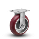 5"x2" Ergonomic Rigid Caster with MAX-Efficiency Maroon Wheel