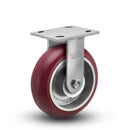 6"x2" Ergonomic Rigid Caster with MAX-Efficiency Maroon Wheel