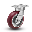 8"x2" Ergonomic Swivel Caster with MAX-Efficiency Maroon Wheel