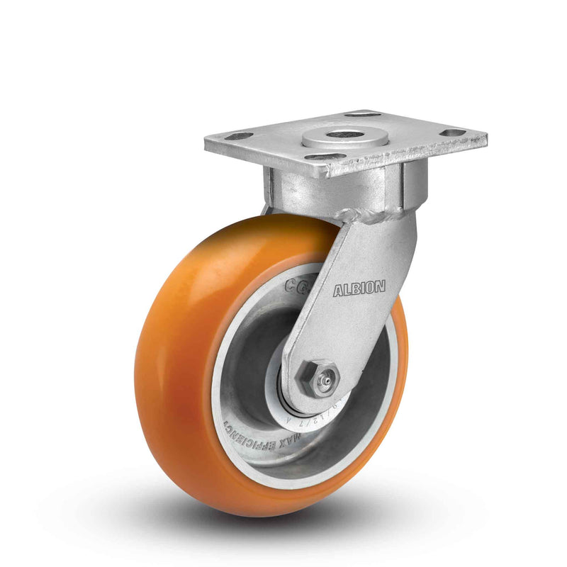 5"x2" Ergonomic Swivel Caster with MAX-Efficiency Orange Wheel