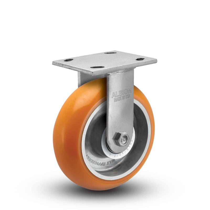 4"x2" Ergonomic Rigid Caster with MAX-Efficiency Orange Wheel
