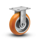 8"x2" Ergonomic Rigid Caster with MAX-Efficiency Orange Wheel
