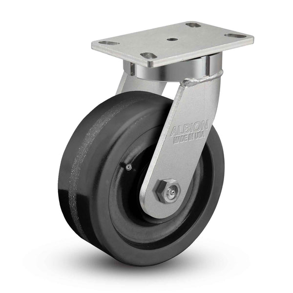 6 inch by 3 inch Heavy Duty Phenolic Wheel Swivel Caster, USA Made