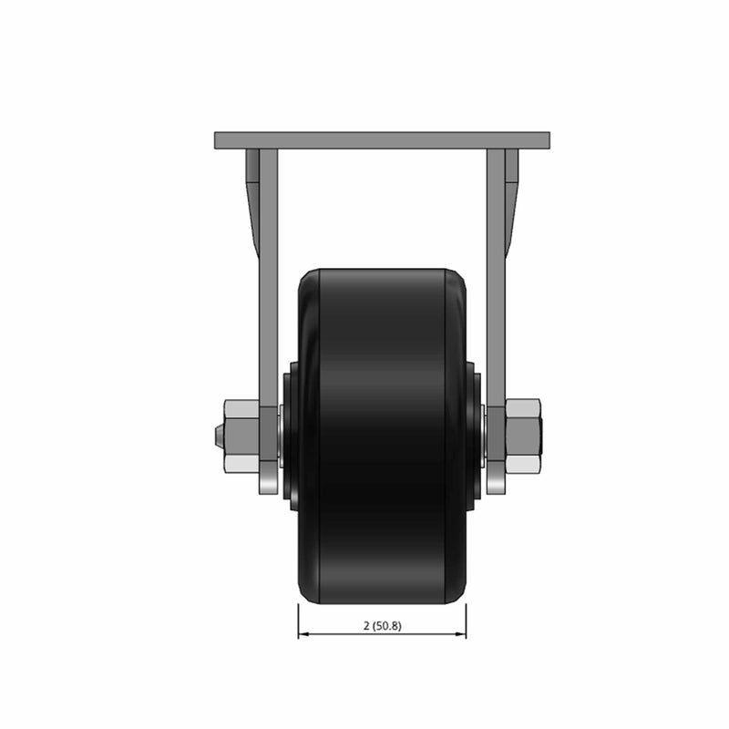 4 inch Heavy Duty Rigid Caster, USA Made Phenolic Wheel, 2 inch wide