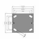 4 inch Heavy Duty Rigid Caster, USA Made Phenolic Wheel, 2 inch wide