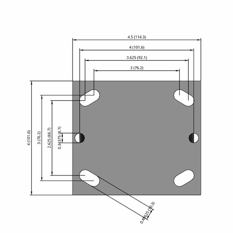 4 inch Heavy Duty Rigid Caster, USA Made Phenolic Wheel, 2 inch wide