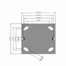 4 inch Heavy Duty Rigid Caster, USA Polypropylene Wheel, 2 inch wide