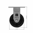 4 inch Heavy Duty Rigid Caster, USA Polypropylene Wheel, 2 inch wide