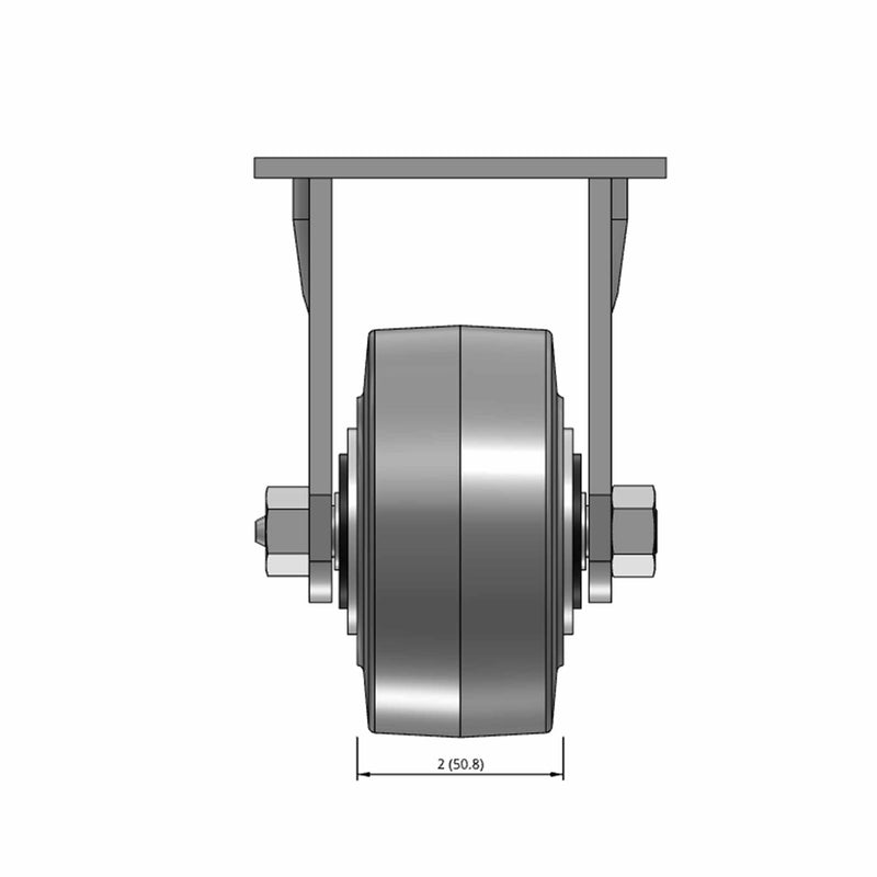 4 inch Heavy Duty Rigid Caster, USA Made TPR Rubber Wheel, 2 inch wide