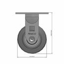 4 inch Heavy Duty Rigid Caster, USA Made TPR Rubber Wheel, 2 inch wide