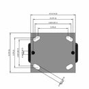 5 inch Heavy Duty Rigid Caster, USA Made Phenolic Wheel, 2 inch wide