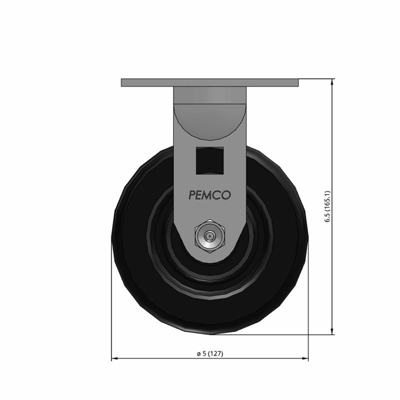 5 inch Heavy Duty Rigid Caster, USA Made Phenolic Wheel, 2 inch wide