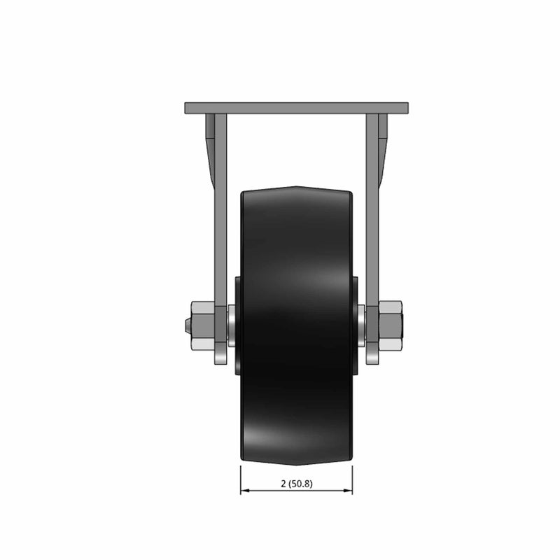5 inch Heavy Duty Rigid Caster, USA Polypropylene Wheel, 2 inch wide
