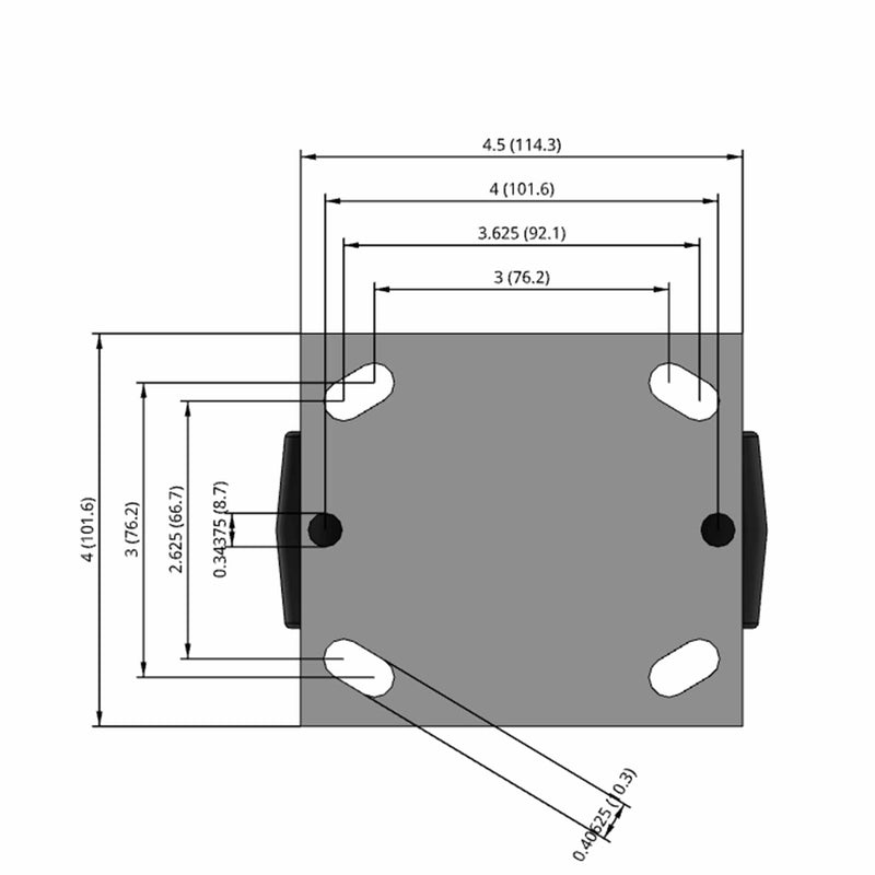 5 inch Heavy Duty Rigid Caster, USA Polypropylene Wheel, 2 inch wide