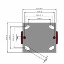 5 inch Heavy Duty Rigid Caster, USA Polyurethane Wheel, 2 inch wide